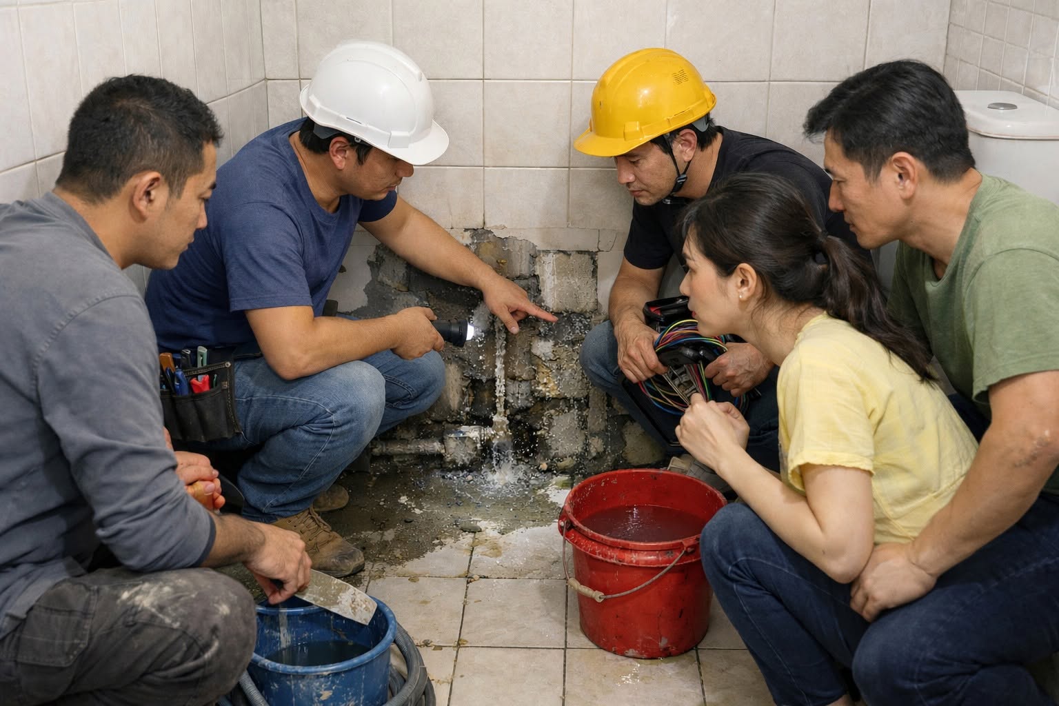 廁所漏水之誰的問題?泥作 防水 水電?｜原文照片 1